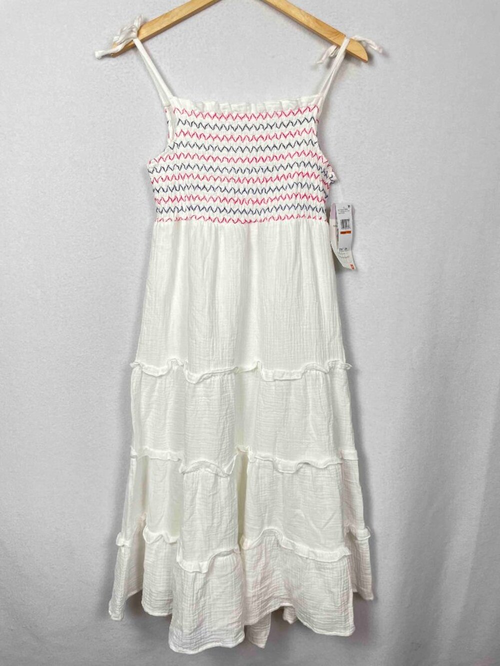 Blueberi Boulevard NWT Red White and Blue Smocked Tiered Sundress Womens Size M